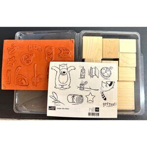 VTG RETIRED Stampin Up! "Under the Stars" Camping WM Rubber Stamp Set NEW